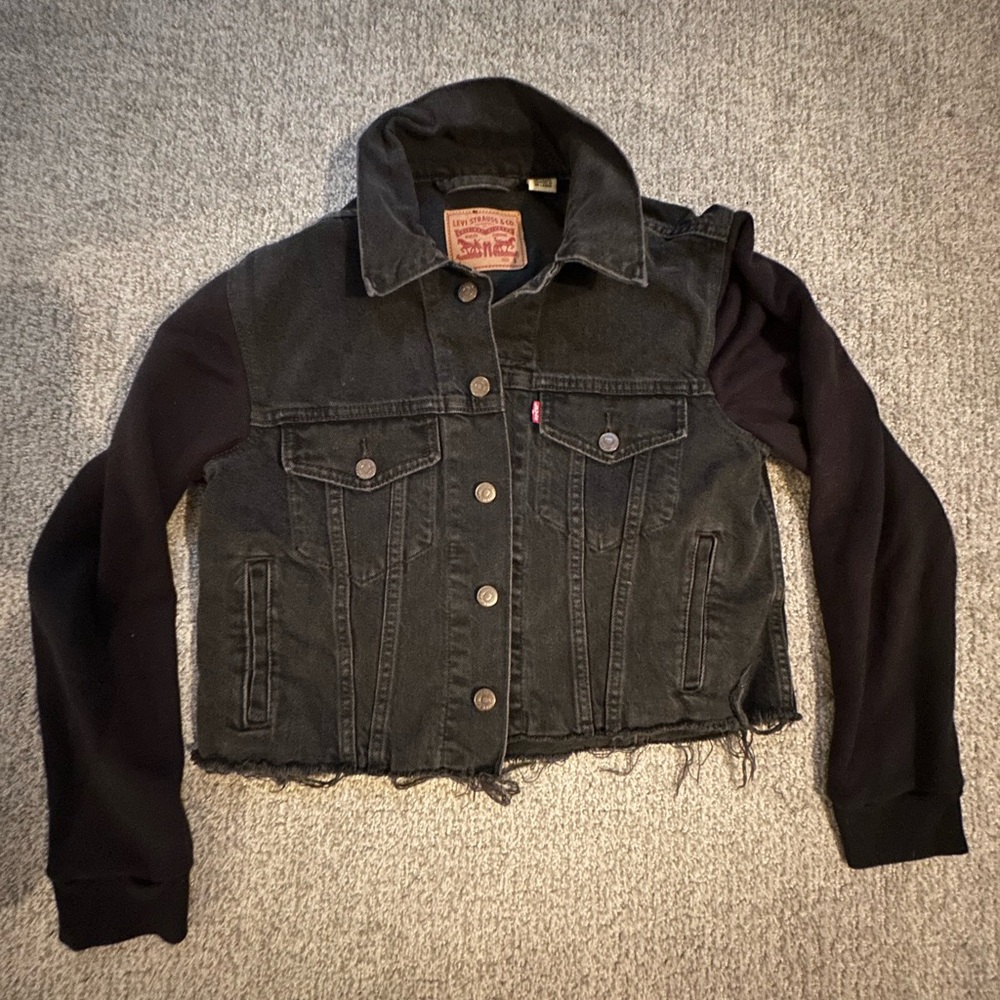 Levi's Black Denim Jacket with Dark Sleeves